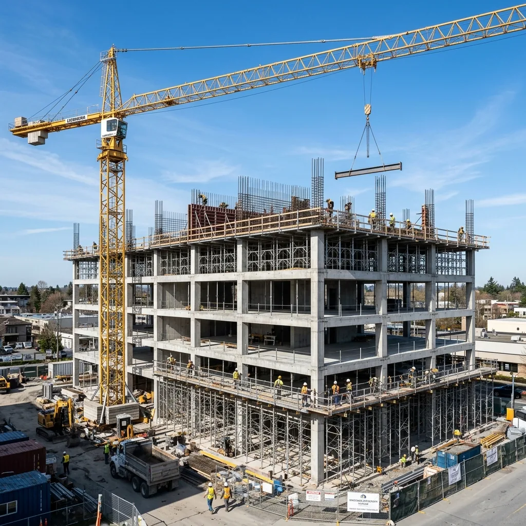 Commercial plaza construction site managed by IDPC Innovarch